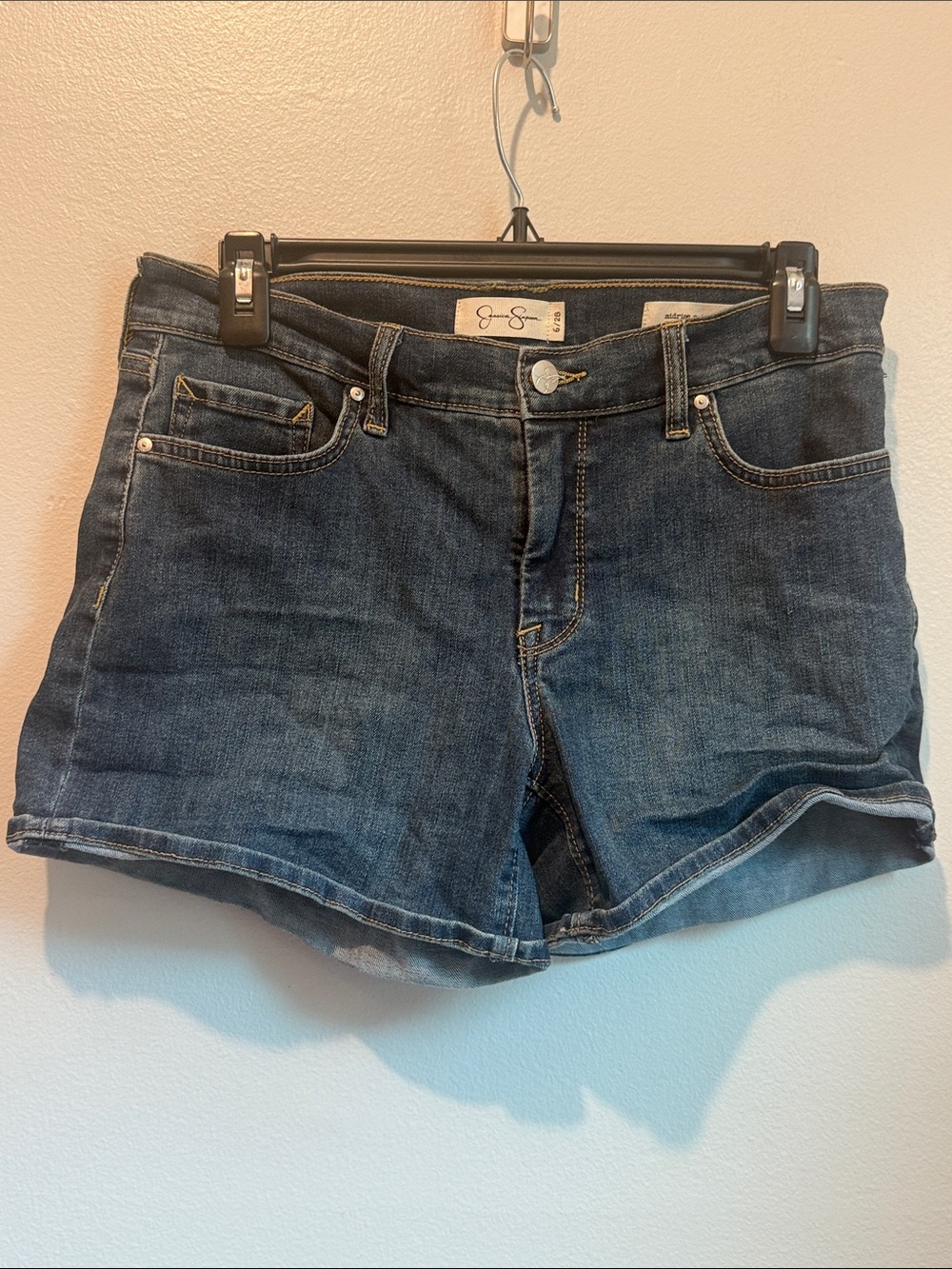Jessica Simpson 28 Waist 6 Dark Blue Denim Jean Shorts
